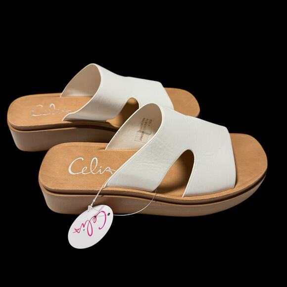 CELIA Raya H Band Slide - Womens White sandals slip on SZ/7 - Picture 10 of 12